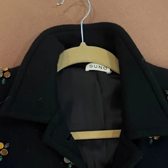SUNO Jacket with Floral Embroidery